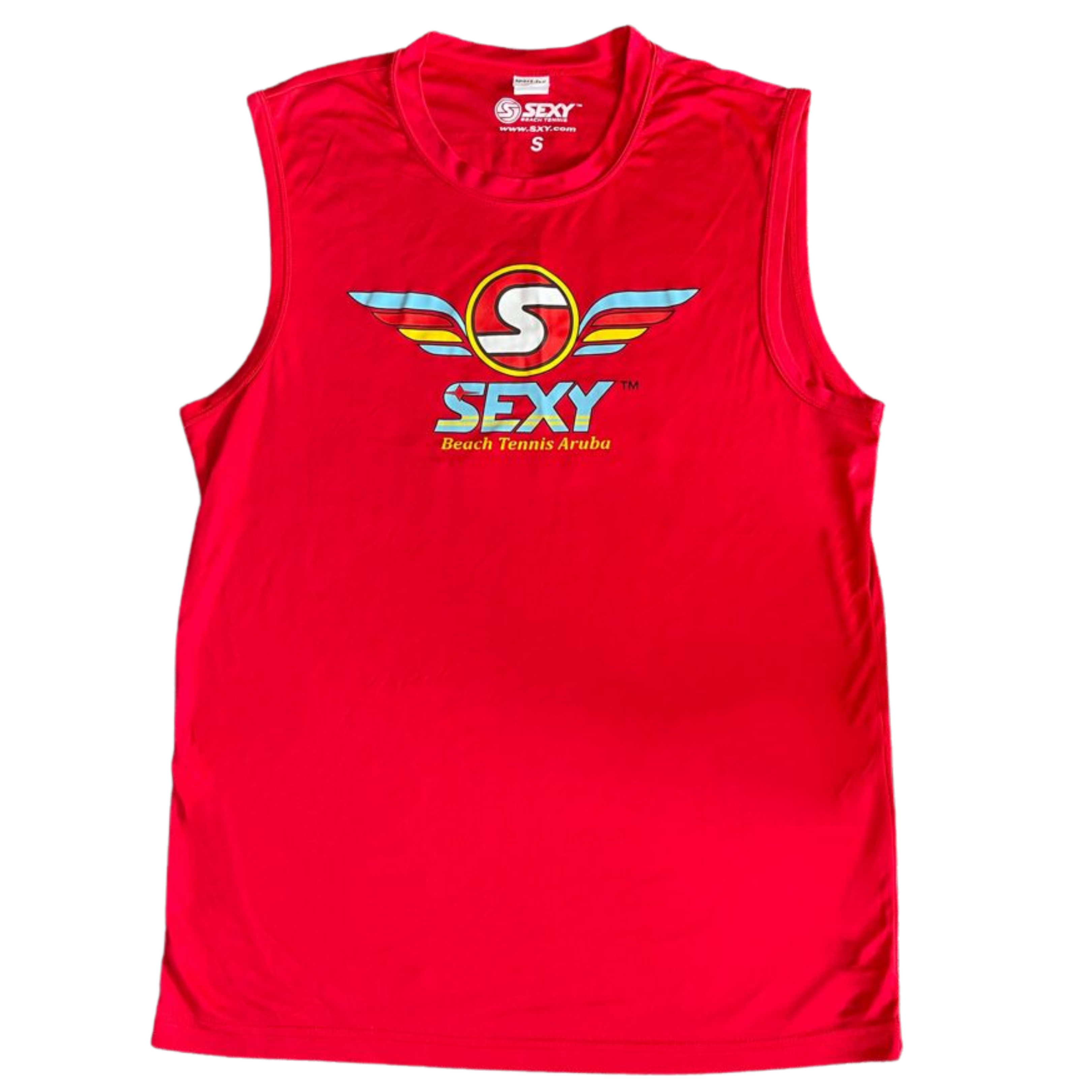 Men's SEXY Wings 2015 Beach Tennis Aruba Championship Tank in White