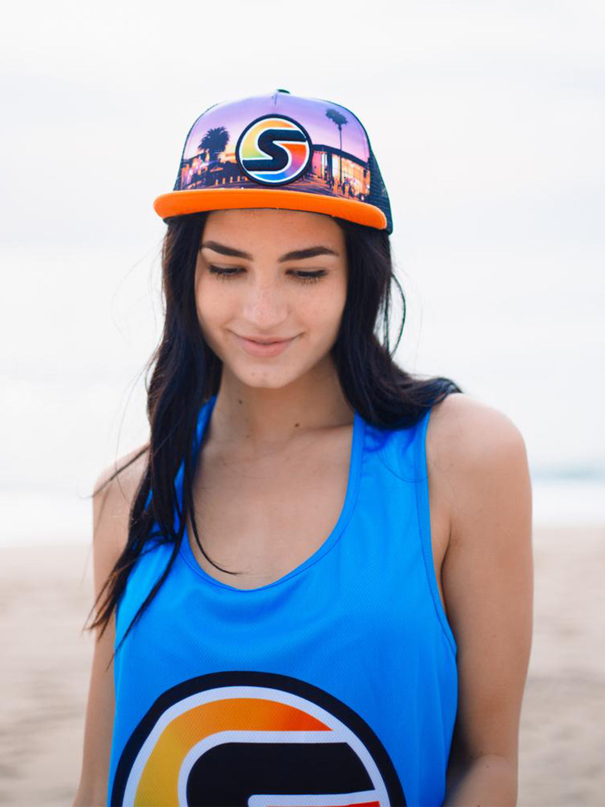 Hermosa Beach Pier Hat in Orange