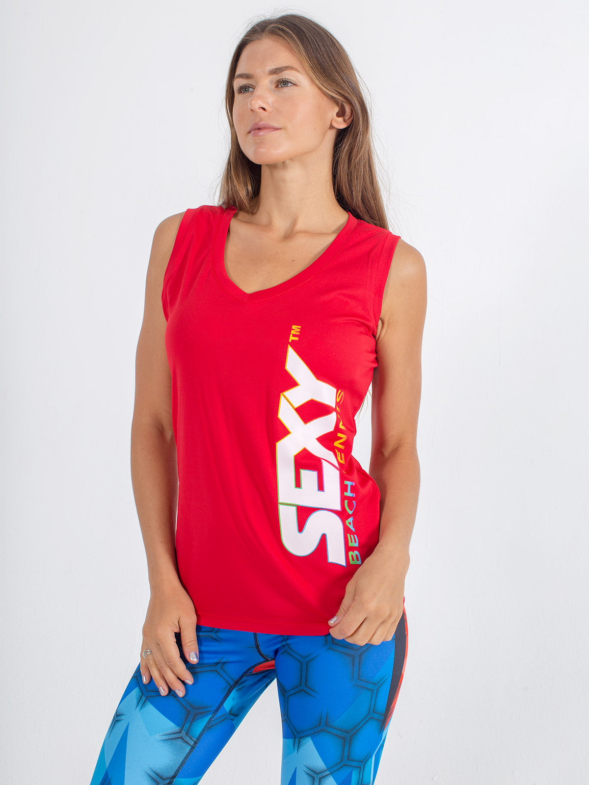 Women's Stay Dry Competition Tank in Red